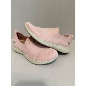 Skechers Ultra Flex 30 Pink Knit Slip On Sneakers Women's Size 6.5 wide